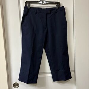 Adidas Womens Size 8 Stretch Navy Blue Cropped Golf Chino Pants Capri Bermuda